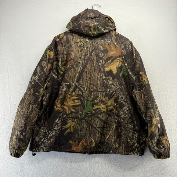 Vintage Winchester Jacket Men's XL Green Mossy Oak Zip Hoodie Fleece Lined y2k - Picture 9 of 11